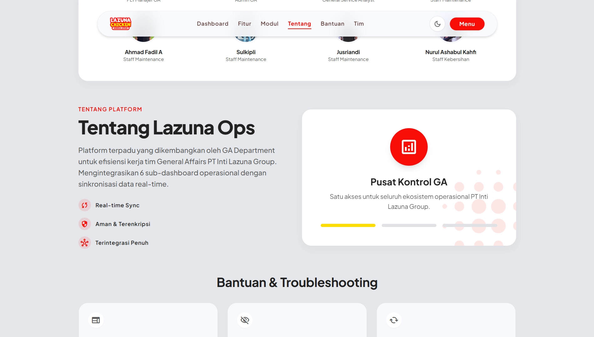 GA Portal Remake - Section Bantuan
